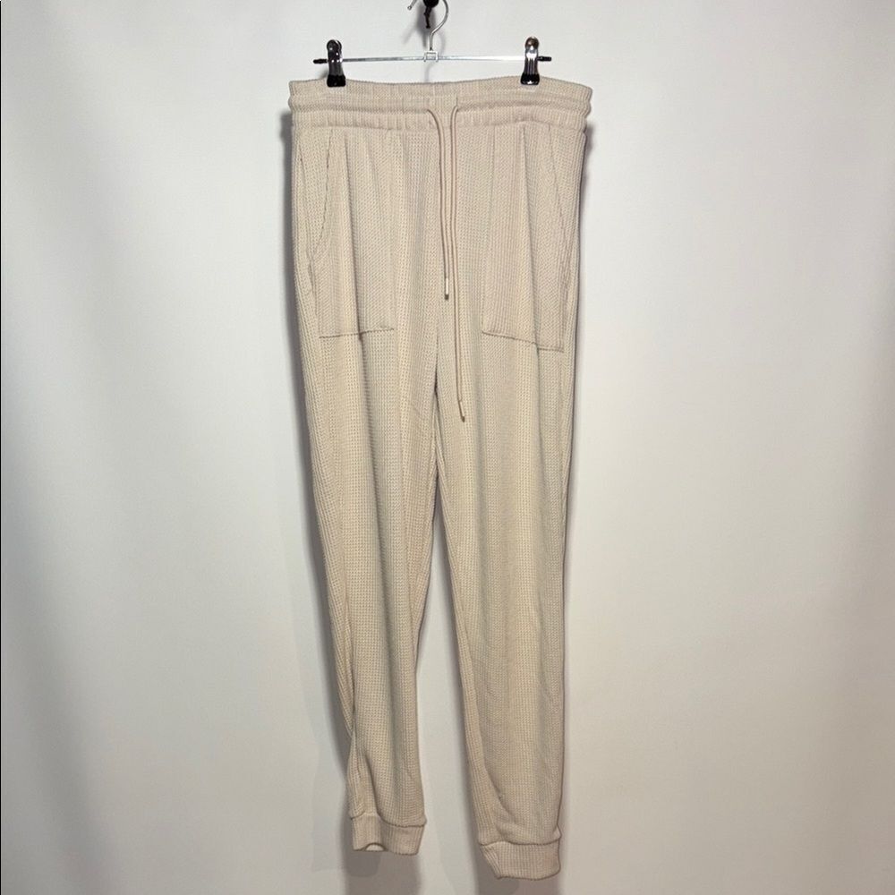 Women's Cream Track Pants - Picture 2 of 9
